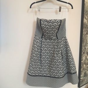 Francesca’s Collections Strapless, B&W Party Dress